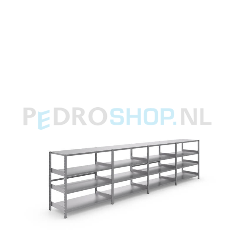 Metalen stellingkast: 100cm (h) x 50cm (d) x 406cm (l)