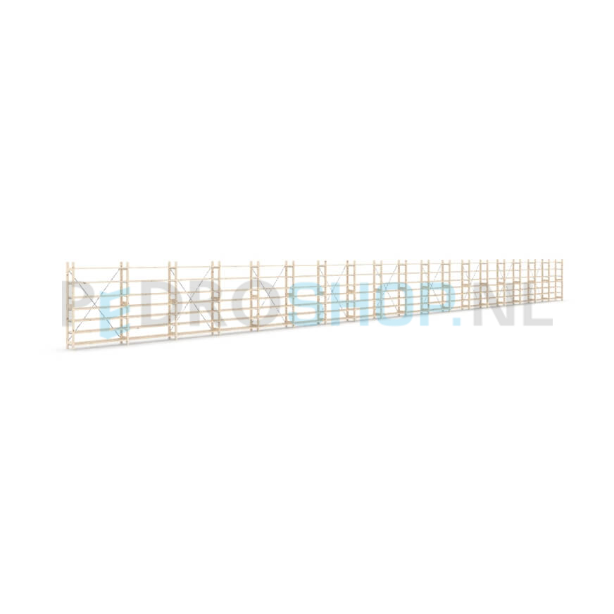Houten stellingkast Easyrack: 150cm (h) x 30cm (d) x 1803cm (l)